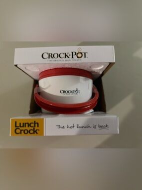 NIB Crock Pot LUNCH CROCK Mini Crock Pot White and Red